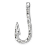 Sterling Silver Rhodium-Plated Polished Crystal Hook Pendant