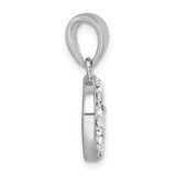 Sterling Silver Rhodium-Plated Polished Crystal Sand Dollar Pendant