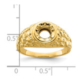 14k 7/8 carat Center Men's Ring Mounting