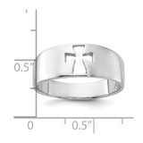 Sterling Silver Rhodium-plated Polished Cut-out Cross Ring - QR-3B647718-3333