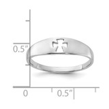 Sterling Silver Rhodium-plated Polished Cut-out Cross Ring - QR-C8B9C46A-2646