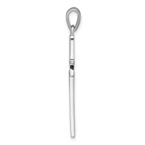Sterling Silver Rhodium-plated Polished Cut-out Latin Cross Pendant