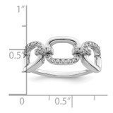 Sterling Silver Rhodium-plated Polished CZ 3 Square Ring - QR-4A9B6EB4-6192