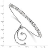 Sterling Silver Rhodium-plated Polished CZ Adjustable Tennis Bracelet