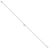 Sterling Silver Rhodium-plated Polished CZ Anklet - QG-FA1C8533-3929