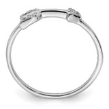 Sterling Silver Rhodium-plated Polished CZ Arrow Ring - QR-3F6B055B-5997