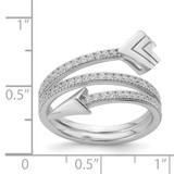 Sterling Silver Rhodium-plated Polished CZ Arrow Ring - QR-96FF52CC-4766