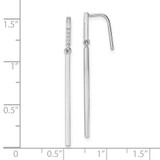 Sterling Silver Rhodium-plated Polished CZ Bar Dangle Earrings