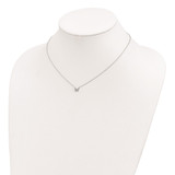 Sterling Silver Rhodium-plated Polished CZ Butterfly 16 Inch Necklace with 2 Inch extension