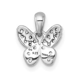 Sterling Silver Rhodium-plated Polished CZ Butterfly Pendant - QG-4A17F7A9-1105