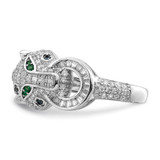 Sterling Silver Rhodium-plated Polished CZ Cheetah Ring - QR-05CCD717-9763