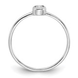 Sterling Silver Rhodium-plated Polished CZ Circle Ring - QR-29BFE741-8923