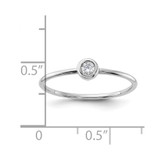 Sterling Silver Rhodium-plated Polished CZ Circle Ring - QR-29BFE741-8923