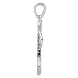 Sterling Silver Rhodium-plated Polished CZ Cross Pendant - QC-B6600B39-8445