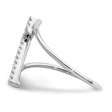 Sterling Silver Rhodium-plated Polished CZ Cross Ring - QR-66B6C768-5501