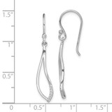 Sterling Silver Rhodium-plated Polished CZ Dangle Earrings - QE-12CE34F4-7735