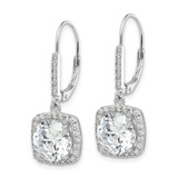 Sterling Silver Rhodium-plated Polished CZ Dangle Earrings - QE-69B009AD-8100