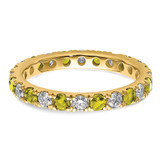 14k 7/8 carat Lab Grown Diamond VS/SI+ G+ and Lab Created Yellow Sapphire Size 9 Eternity Band