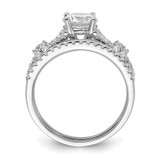 Sterling Silver Rhodium-plated Polished CZ Engagement and Band Set - QR-92215A06-2755