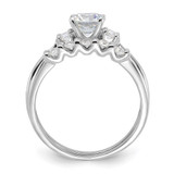 Sterling Silver Rhodium-plated Polished CZ Engagement Ring and Band Set - QR-9AB144E8-5906