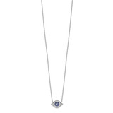 Sterling Silver Rhodium-plated Polished CZ Eye 17 inch Necklace
