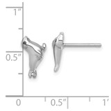 Sterling Silver Rhodium-plated Polished CZ Eye Sea Lion Post Earrings