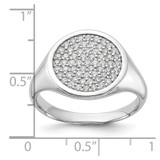 Sterling Silver Rhodium-plated Polished CZ Fashion Men's Ring - QR-E76A3E88-6513