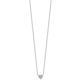 Sterling Silver Rhodium-plated Polished CZ Heart 16 inch Necklace
