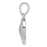 Sterling Silver Rhodium-plated Polished CZ Heart Pendant - QP-BD822D74-5577