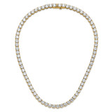 14k 74 carat Lab Grown Diamond VS+ F+ Complete Round 20 inch Straight Tennis Necklace