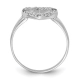 Sterling Silver Rhodium-plated Polished CZ Heart Ring - QR-DDD230A9-3185