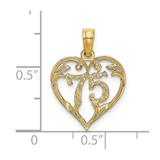 14K 75 In Heart Charm