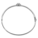 Sterling Silver Rhodium-plated Polished CZ Hinged Bangle Bracelet - QB-2B738F70-9994