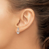 Sterling Silver Rhodium-plated Polished CZ Infinity Post Earrings - QE-EB260692-2794