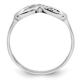 Sterling Silver Rhodium-plated Polished CZ Infinity Ring - QR-77D13ADC-7801