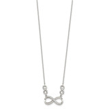 Sterling Silver Rhodium-plated Polished CZ Infinity Symbol Necklace