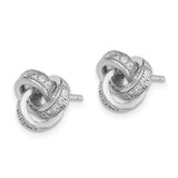 Sterling Silver Rhodium-plated Polished CZ Love Knot Post Earrings - QE-C875D0DA-8624