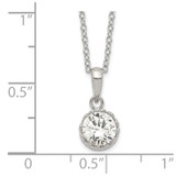 Sterling Silver Rhodium-plated Polished CZ Necklace