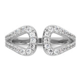 Sterling Silver Rhodium-plated Polished CZ Open Top Size 7 Ring