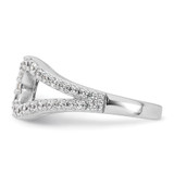 Sterling Silver Rhodium-plated Polished CZ Open Top Size 8 Ring