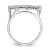 Sterling Silver Rhodium-plated Polished CZ Paw Print Ring - QR-DB5DC9CD-4663