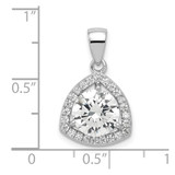 Sterling Silver Rhodium-plated Polished CZ Pendant - QP-1E156829-9331