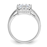 Sterling Silver Rhodium-plated Polished CZ Ring - QR-D1461AD8-7698