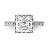 Sterling Silver Rhodium-plated Polished CZ Ring - QR-D1461AD8-7698