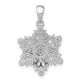 Sterling Silver Rhodium-plated Polished CZ Snowflake Pendant - QC-37C4DD7B-6225