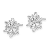 Sterling Silver Rhodium-plated Polished CZ Snowflake Post Earrings - QE-8E31A915-2044