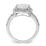 Sterling Silver Rhodium-plated Polished CZ Square Halo Ring - QR-6CC4CB23-6341