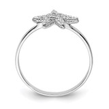 Sterling Silver Rhodium-plated Polished CZ Starfish Ring - QR-59E3C762-8837