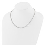 Sterling Silver Rhodium-plated Polished CZ Tennis Necklace