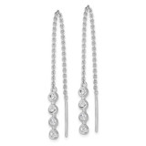 Sterling Silver Rhodium-plated Polished CZ Threader Earrings - QE-5C47C447-5466